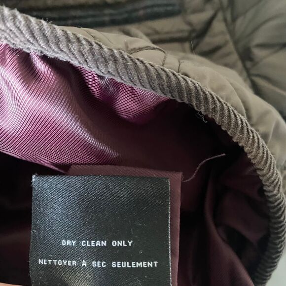 Cole Haan Jacket Men Large Quilted Brown Gray Wool Yoke Utility Pockets Winter - Picture 7 of 8